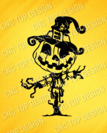 Pumpkin Scarecrow Art Vector Design file - DXF SVG EPS AI CDR