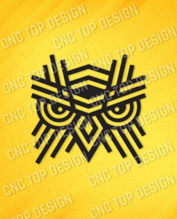 OWL Geometric Wall Art Design files - DXF SVG EPS AI CDR