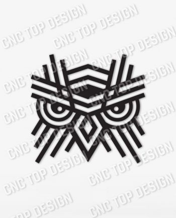 OWL Geometric Wall Art Design files - DXF SVG EPS AI CDR