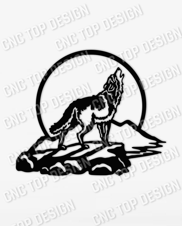 Wolf Art Vector Design file - DXF SVG EPS AI CDR