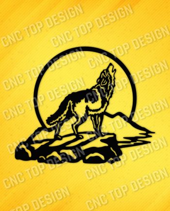Wolf Art Vector Design file - DXF SVG EPS AI CDR