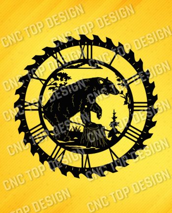 Bear wall clock Vector Design file - DXF SVG EPS AI CDR