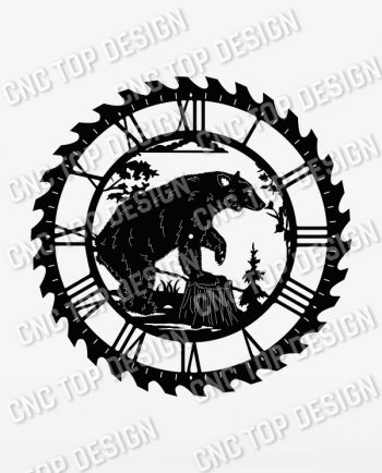 Bear wall clock Vector Design file - DXF SVG EPS AI CDR