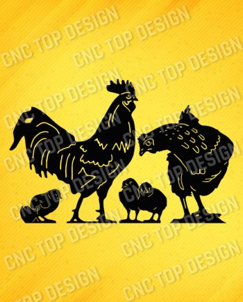 Chicken set vector design files - DXF SVG EPS AI CDR