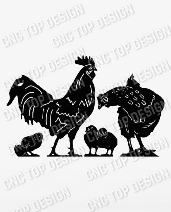 Chicken set vector design files - DXF SVG EPS AI CDR