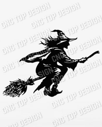 Halloween Witch Flying Vector Design file - DXF SVG EPS AI CDR