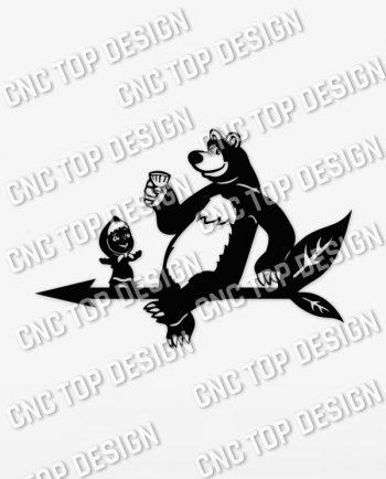 Masha and Bear vector design files - DXF SVG EPS AI CDR