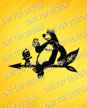 Masha and Bear vector design files - DXF SVG EPS AI CDR