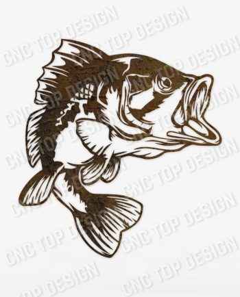 Bass Fish Facing Right – DXF SVG EPS AI CDR