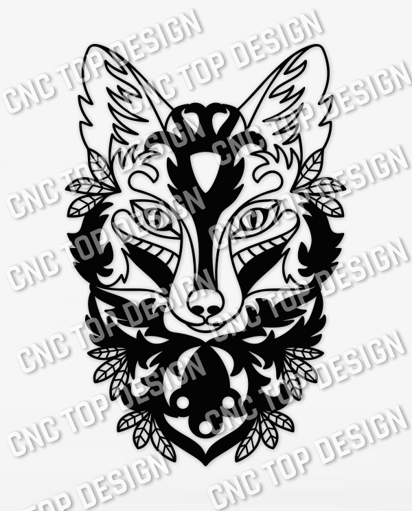 Ornament fox design files - DXF SVG EPS AI CDR - ANIMALS & NATURE