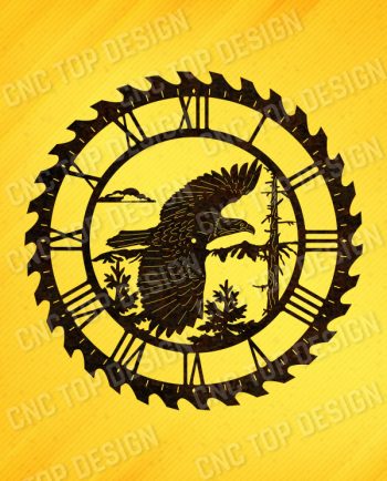 Eagle wall clock vector design file - DXF SVG EPS AI CDR