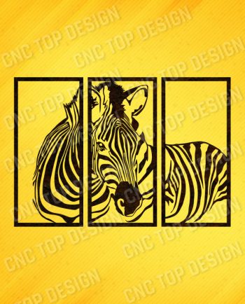 Zebra wall decoration design files - DXF SVG EPS AI CDR