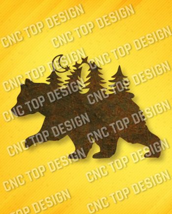Bear in the woods design files - DXF SVG EPS AI CDR