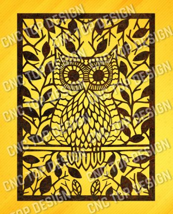 Owl leaves design files - DXF SVG EPS AI CDR