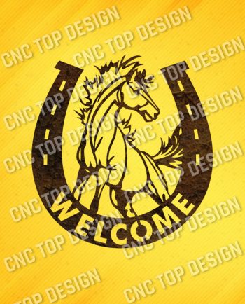Horseshoe welcome vector design files – DXF SVG EPS AI CDR