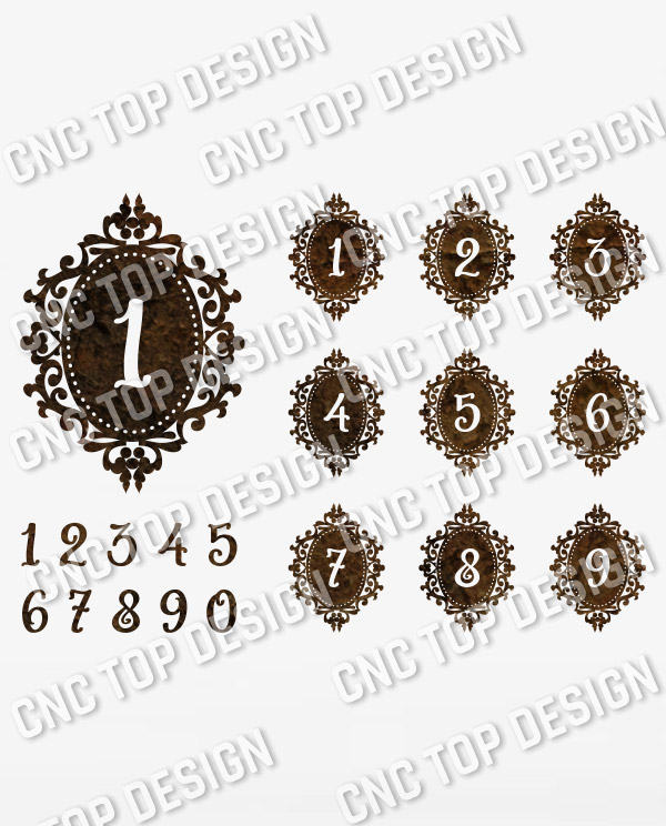 Laser cutting numbers template vector design files - SVG DXF EPS AI CDR